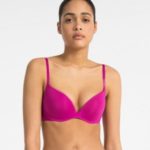 Podprsenka push up Plunge Bra QF4038E-BXW tmavě růžová – Calvin Klein