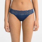 Dámské tanga QF1199E-BXR tmavě modrá – Calvin Klein