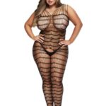 Černé vzorované bodystocking BACI 50008-29