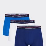 Boxerky 3pcs 1U87903842-0WS modrobílá – Tommy Hilfiger