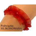 Červený dámský podvazek EVA Šifon, silikon