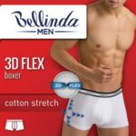 Pánské boxerky 3D FLEX BOXER – BELLINDA – bílá