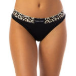 Calvin Klein Tanga Leopard Černé