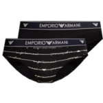 Dámské kalhotky 163334 1P219 03937 námořnická modrá – 2 pack – Emporio Armani