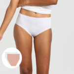 Dámské bavlněné kalhotky s vyšším pasem 2 ks DIM BODY TOUCH HIGH BRIEF 2x – DIM – bílá