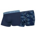 Pánské boxerky 2 pack CK ONE NB2385A – V6N – Modrá-vzor – Calvin Klein