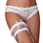 Elegantní podvazek Garter set white – LivCo CORSETTI FASHION