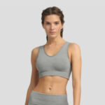 Dámská sportovní podprsenka DIM SPORT SEAMLESS PADDED CROP TOP – DIM SPORT – šedá