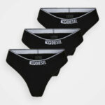 3PACK dámská tanga Diesel černá (A05139-0LDAC-E4101)