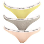 3PACK dámská tanga Calvin Klein nadrozměr vícebarevné (QD3800E-13X)