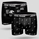 2PACK pánské boxerky John Frank černé (JF2BMC08)