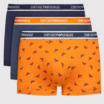 Pánské boxerky 111357 2R717 96735 – tm.modrá/oranžová – Emporio Armani
