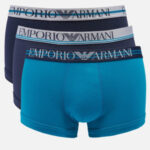 Pánské boxerky 3 pack 111357 2F723 17136 tm.modrá/petrolej – Emporio Armani