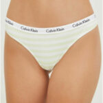 Dámská tanga D1617E 5XE bílá/žlutá – Calvin Klein