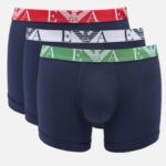 Pánské boxerky 3 pack 111473 2F715 70435 tm.modrá  – Emporio Armani
